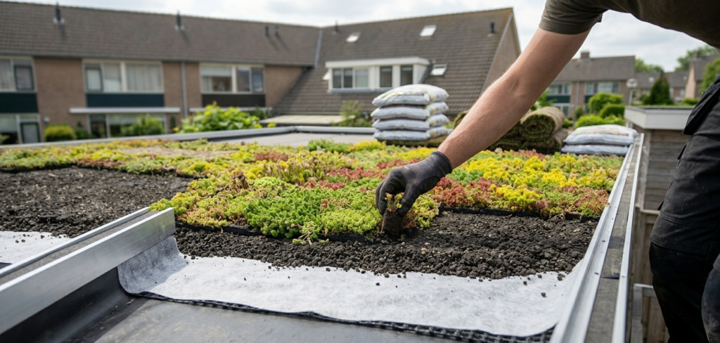 stappenplan sedum dak aanleggen
