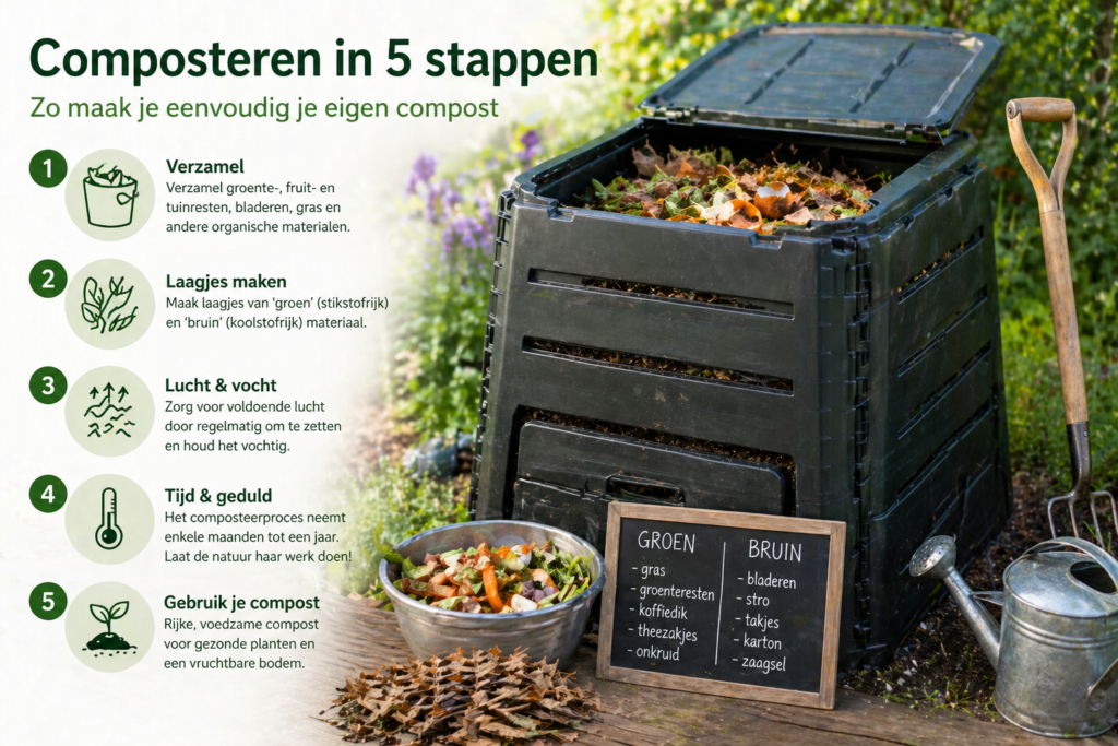 composteren tuin 5 stappen