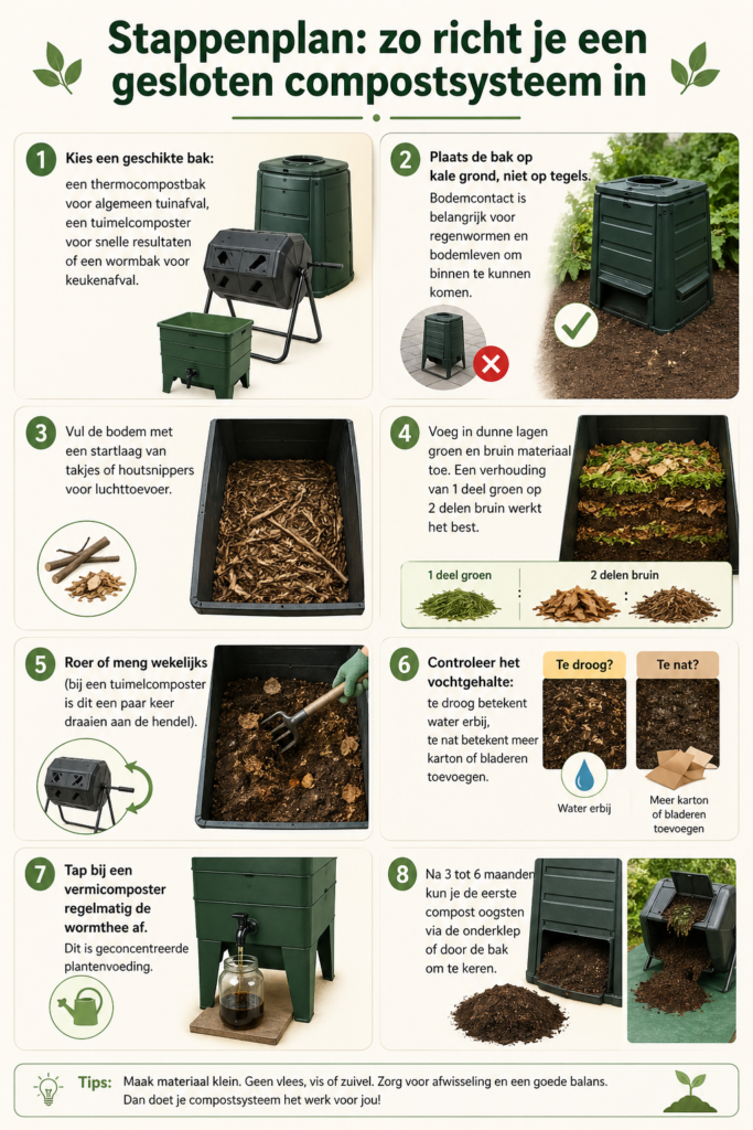 stappenplan gesloten composthoop