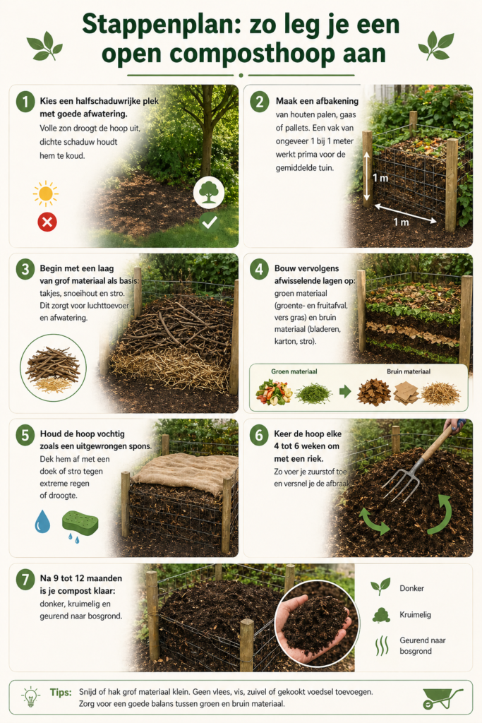 stapppenplan open composthoop
